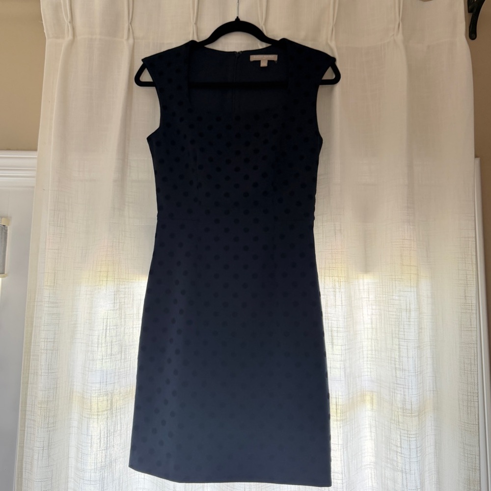 Banana Republic Cap Sleeve Navy Mini Polka Dot Sheath Dress